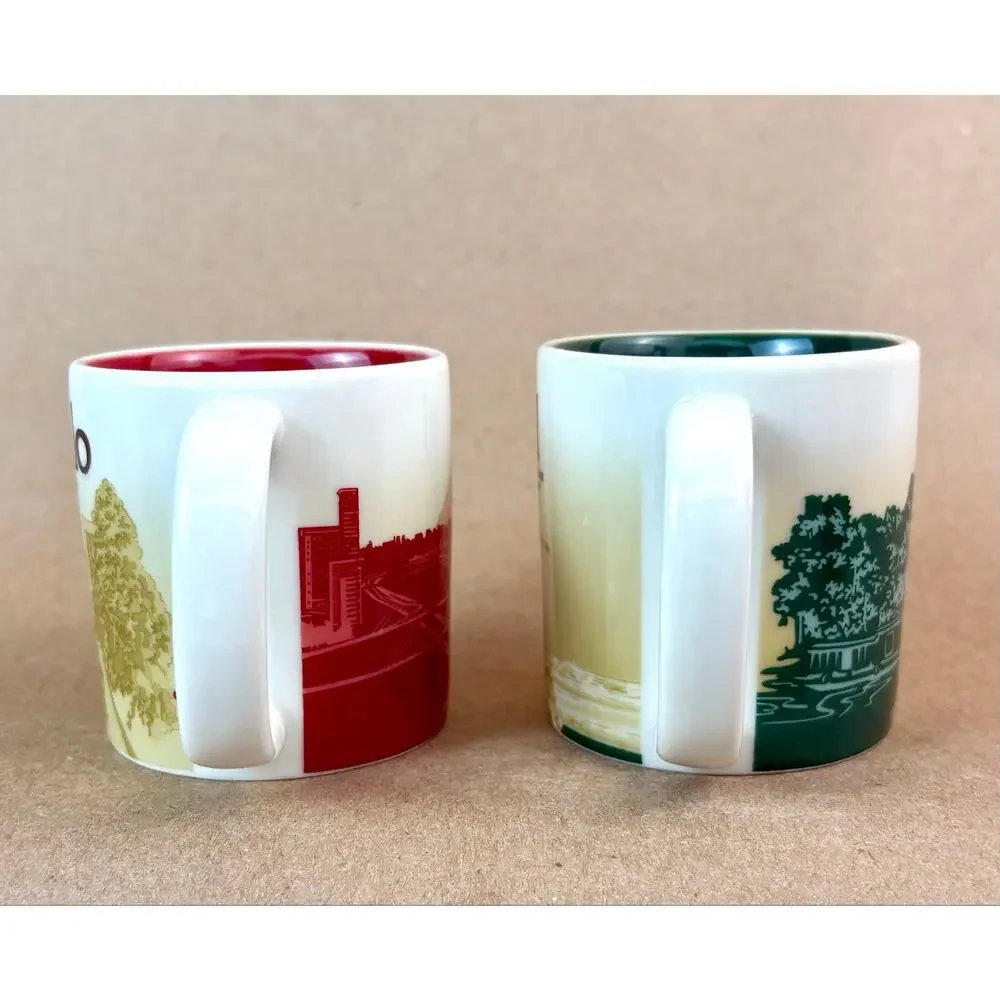 Starbucks Global Icon Demitasse Mugs Set - Brasil & Sao Paulo 3 oz Mini Cups